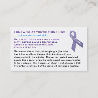 EA/TEF-kaarten voor jongens Visitekaartje