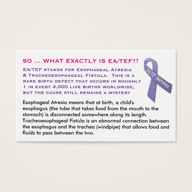 EA / TEF Onderwijs Kaarten Visitekaartje (Voorkant)