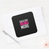 Each Day I Love You More Romantic Quote Design  Vierkante Sticker (Envelop)