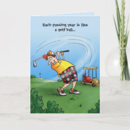 Each Year is like a Golf Ball Birthday Kaart