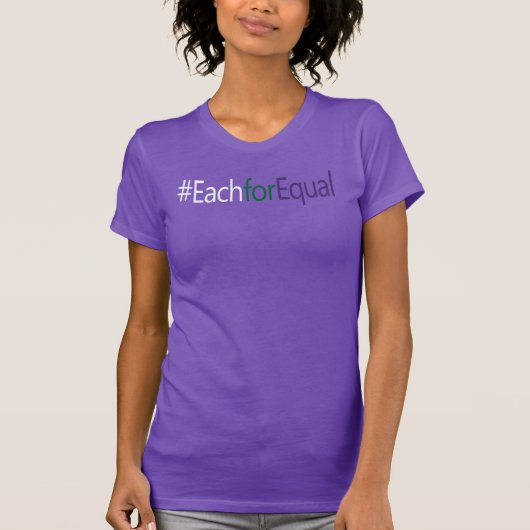 EachforEqual Hashtag Internationale Vrouwendag T-shirt (Voorkant)