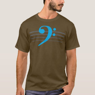 EADG 4 String Cyan Bass Clef Bass GuitarBass Playe T-shirt