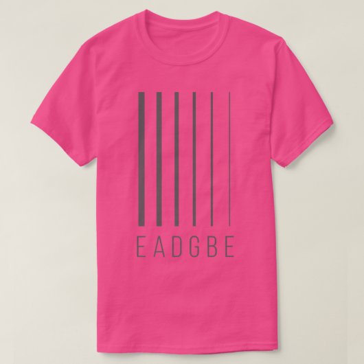 EADGBE 6 String Guitar Player & GuitaristCool282 T-shirt (Design voorkant)