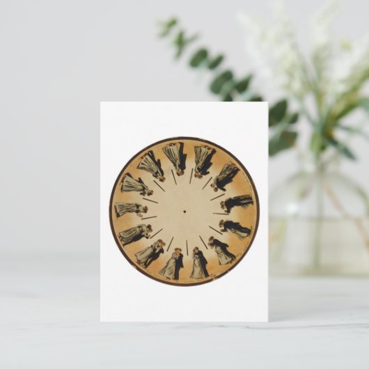 Eadweard Muybridge Couple Waltzing Phenakistoscope Briefkaart (Staand voorkant)