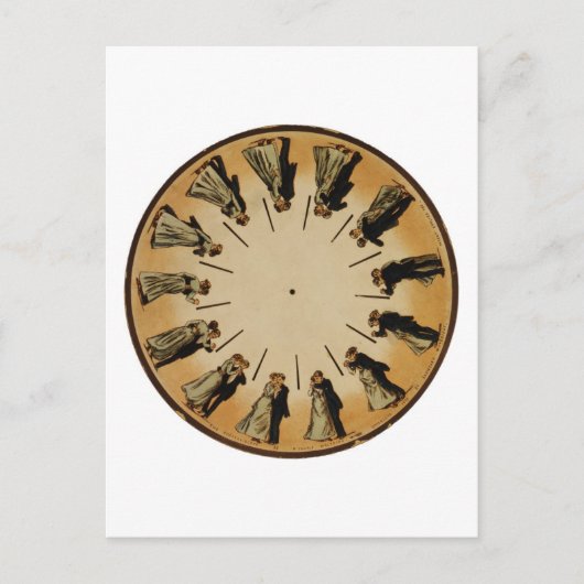Eadweard Muybridge Couple Waltzing Phenakistoscope Briefkaart (Voorkant)
