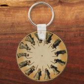 Eadweard Muybridge Couple Waltzing Phenakistoscope Sleutelhanger (Voorkant)