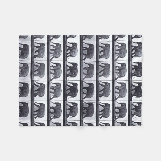 EADWEARD MUYBRIDGE:Elephant Waling Fleecy Blanket Fleece Deken (Voorkant (Horizontaal))