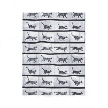 EADWEARD MUYBRIDGE: Kat Walking - Fleecy Blanket
