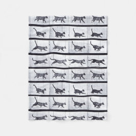EADWEARD MUYBRIDGE: Kat Walking - Fleecy Blanket Fleece Deken