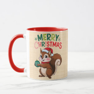 Eaël-kerstcureuil met kerstbal mok