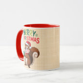 Eaël-kerstcureuil met kerstbal mok (Voorkant links)