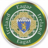 Eagar Shield & Keltisch Kruis gepersonaliseerd Sticker (Voorkant)