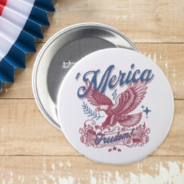  Eage Patriottische USA Eagle Ronde Button 7,6 Cm