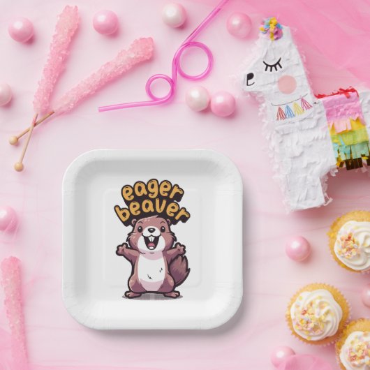 Eager Beaver Papieren Bordje (Feest)