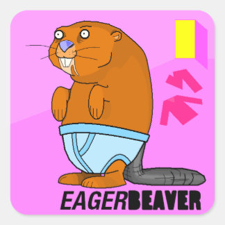 Eager Beaver Vierkante Sticker