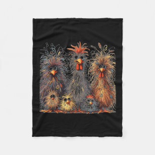 Eagerly kleurrijke grappige kip kunst fleece deken