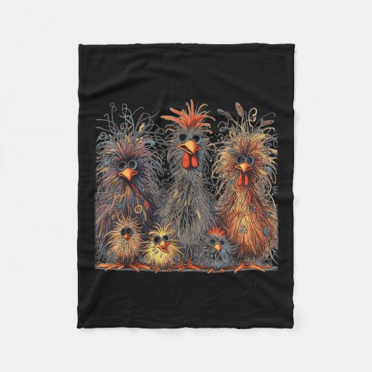Eagerly kleurrijke grappige kip kunst fleece deken (Voorkant)