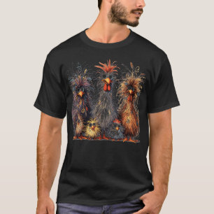 Eagerly kleurrijke grappige kip kunst t-shirt