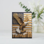 Eagle 3D Paper Art Design T-shirt Briefkaart (Staand voorkant)