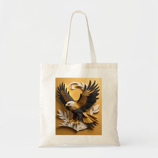 Eagle 3D Paper Art Design T-shirt Tote Bag (Voorkant)
