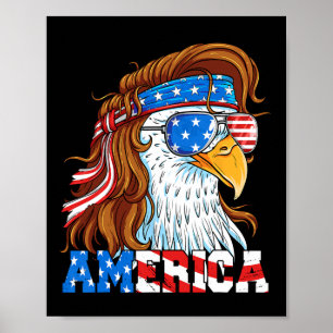 Eagle 4 juli Mullet Amerikaanse vlag USA Patriot Poster