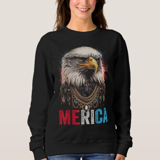 Eagle  4th of July American Flag USA Patriotic Ame Trui (Voorkant)
