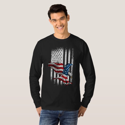 Eagle 4th Of July Independence Day Patriotic Ameri T-shirt (Voorkant volledig)
