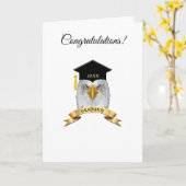 Eagle afstuderen feliciteert wit kaart (Gele Bloem)
