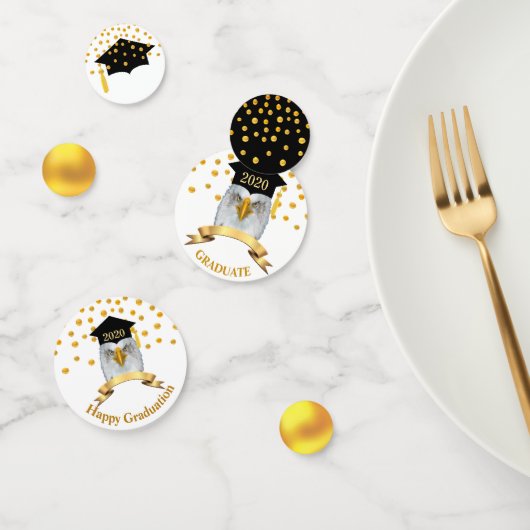 Eagle Afstuderen in Black & Gold Table Confetti (Groep)