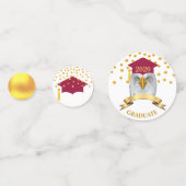 Eagle-Afstuderen in Bourgogne en goudtafel-Confett Confetti (Voorkanten)