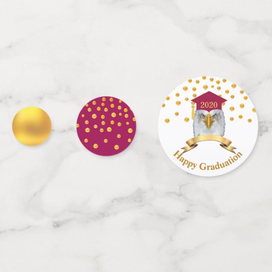 Eagle-Afstuderen in Bourgogne en goudtafel-Confett Confetti (Achterkanten)