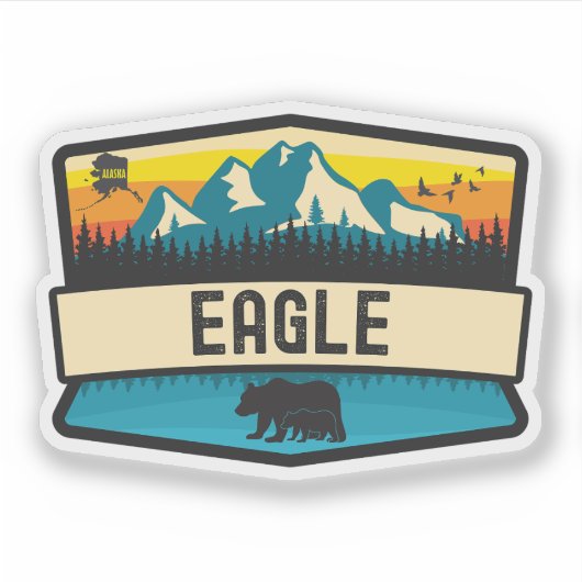 Eagle, Alaska Sticker (Voorkant)