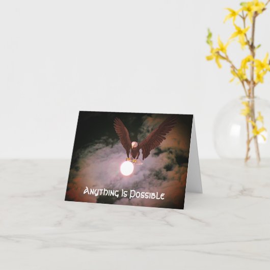 Eagle Alles is mogelijk Inspirerend Kaart (Gele Bloem)