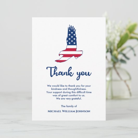 Eagle American Flag Army Veteran Bedankkaart (Staand voorkant)