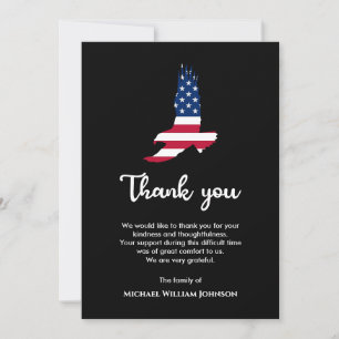 Eagle American Flag Army Veteran Funeral Bedankkaart