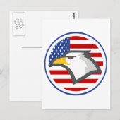 Eagle American Flag Briefkaart (Voorkant / Achterkant)