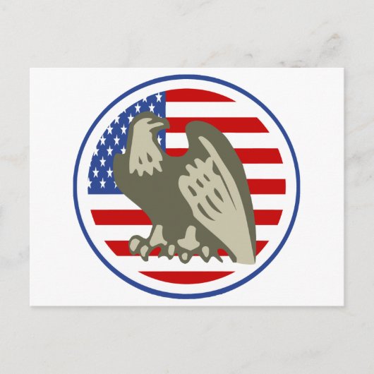 Eagle American Flag Briefkaart (Voorkant)