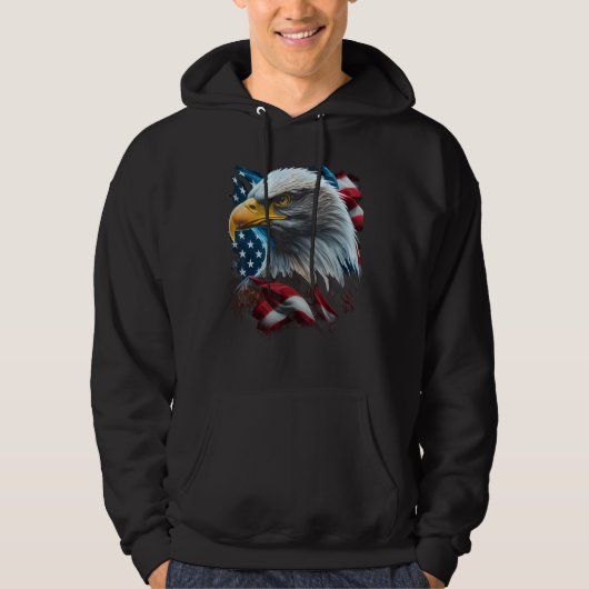 Eagle American Flag Graphic for Men Women Boys Gir Hoodie (Voorkant)