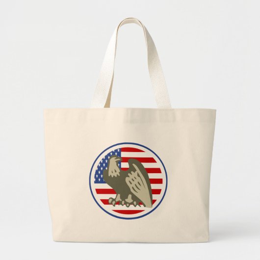 Eagle American Flag Grote Tote Bag (Voorkant)