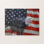 Eagle American Flag Puzzle Legpuzzel (Horizontaal)