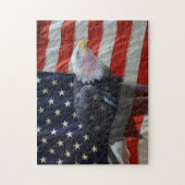 Eagle American Flag Puzzle Legpuzzel (Verticaal)