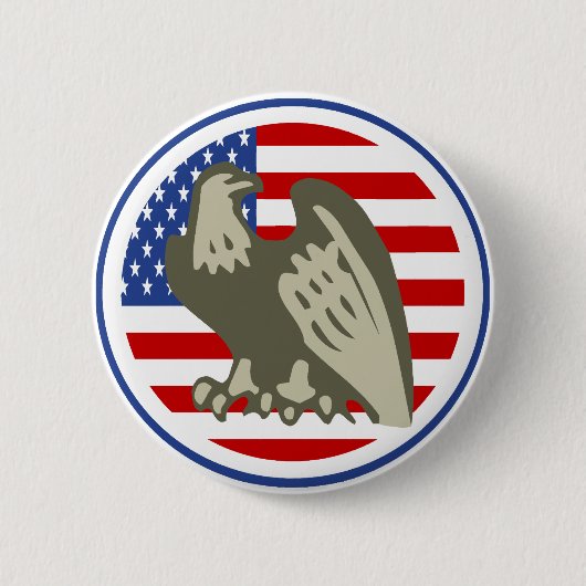 Eagle American Flag Ronde Button 5,7 Cm (Voorkant)