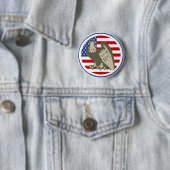 Eagle American Flag Ronde Button 5,7 Cm (In situ)