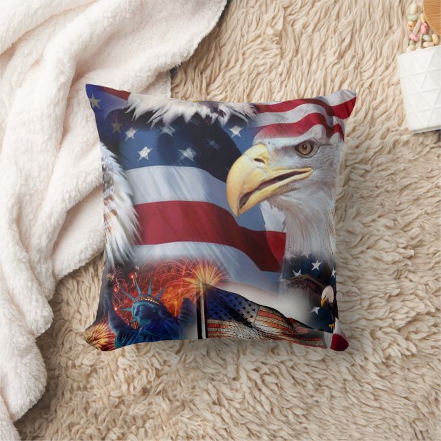 Eagle American Flag Sierkussen (Deken)