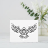 Eagle American Football Sports Mascot Briefkaart (Staand voorkant)