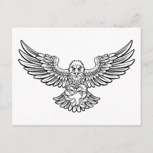 Eagle American Football Sports Mascot Briefkaart