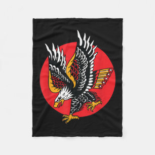 Eagle American Traditional Tattoo Ink Old School F Fleece Deken