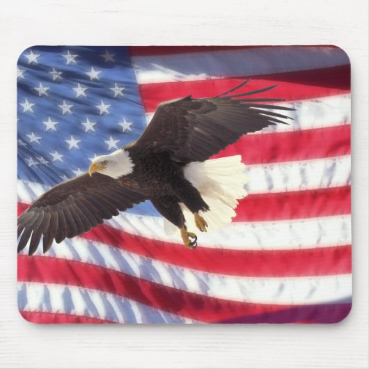 Eagle & Amerikaanse vlag Muismat (Voorkant)