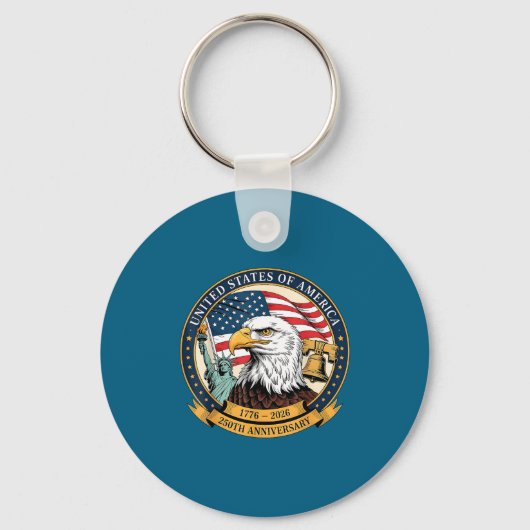Eagle And Flag 1776-2026 250th Birthday America  Sleutelhanger (Voorkant)