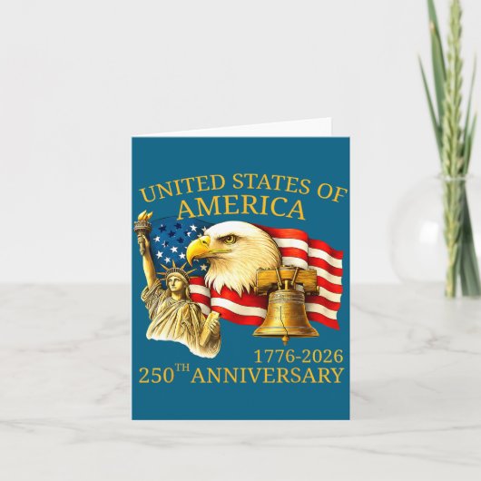 Eagle And Flag 250th Birthday America Since 1776 Kaart (Voorkant)